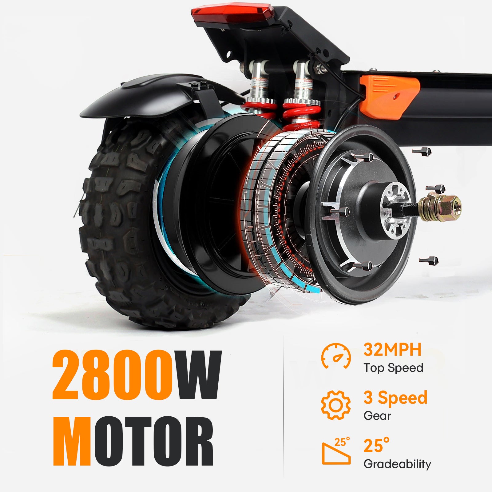 Electric Scooter for Adults 2800W/60V Brushless Motor Up to 33MPH